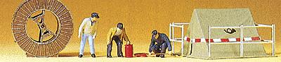 Preiser 10374 HO Telecommunication Workers Figures w/Accessories (Set of 3)