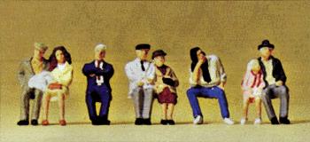 Preiser 10384 HO Seated Passengers On Bus Figures #1 (Set of 8)