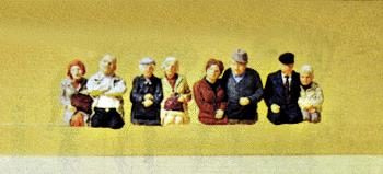 Preiser 10387 HO Seated Couple Passengers Figures (Set of 8)