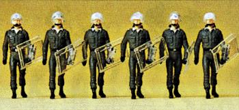 Preiser 10392 HO German Riot Policemen Figures with Shields at Side (Set of 6)