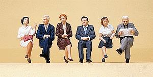 Preiser 10434 HO Sitting Travelers Figures (Set of 6)
