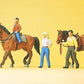 Preiser 10500 HO Hobby Riders Figures with Horses #1 (Set of 3)