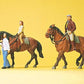 Preiser 10501 HO Hobby Riders Figures with Horses #2 (Set of 3)