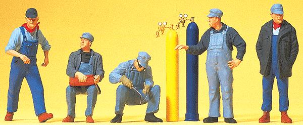 Preiser 10535 HO US Railway Personnel Figures with Welding Equipment (Set of 5)