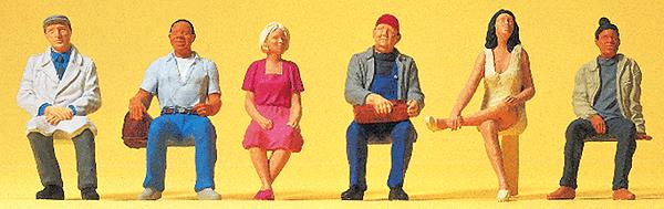 Preiser 10537 HO Seated Passengers Figures (Set of 6)