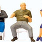 Preiser 10577 HO Seated Diners Figures with Table & Chair (Set of 5)