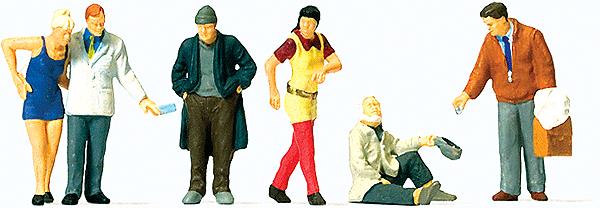 Preiser 10591 HO Pedestrians on the Street Figures (Set of 6)