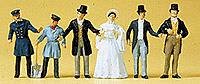 Preiser 12046 HO Old Time Engine Crew & Passengers Figures (Set of 6)