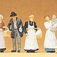 Preiser 12193 HO At The Grocer's Shop Figures (Set of 7)