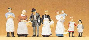 Preiser 12193 HO At The Grocer's Shop Figures (Set of 7)