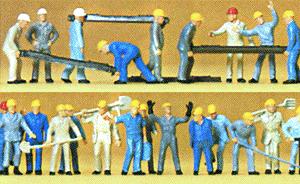 Preiser 14403 HO Railroad Personnel Track Workers Figures (Set of 24)