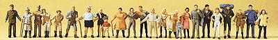 Preiser 14413 HO Strollers Hikers & Backpackers Figures (Set of 24)