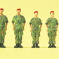 Preiser 16841 HO Standing Soldiers Figures with Red Beret (Set of 6)