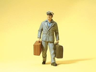 Preiser 45511 G US Porter Figure with Luggage