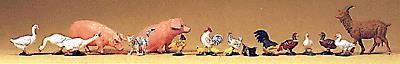Preiser 65326 O Assorted Small Animals Figures (Set of 19)