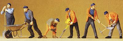Preiser 65336 O Construction Workers Figures (Set of 6)
