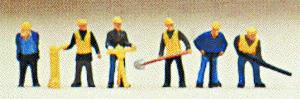 Preiser 79035 N Track Maintenance Gang W/Tools Figures (Set of 6)