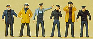Preiser 79137 N Ships Crewmen Figures (Set of 6)