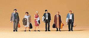 Preiser 79140 N Waiting Passengers with Bags Figures (Set of 6)