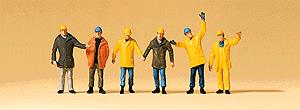 Preiser 79142 N Workers In Protective Clothing Figures (Set of 6)