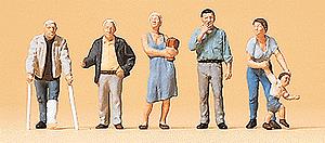 Preiser 79157 N Standing Passers-By & Man w/Crutches Figures (Set of 6)