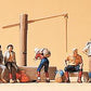 Preiser 79161 N People Resting By Village Fountain Figures (Set of 5)