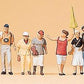 Preiser 79163 N Guide with Tourists Figures (Set of 7)