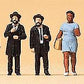 Preiser 79164 N Standing American City People Figures (Set of 5)