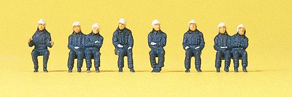 Preiser 79172 N Seated Firefighters Figures (Set of 8)