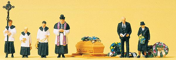 Preiser 79194 N Catholic Funeral Figures with Accessories (Set of 6)
