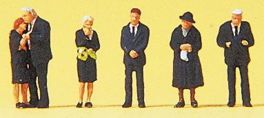 Preiser 79195 N Funeral Attendees Figures (Set of 6)