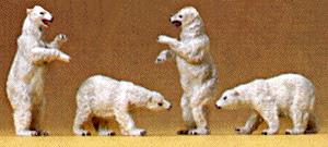 Preiser 79716 N Animals - Polar Bears Figures (Set of 4)