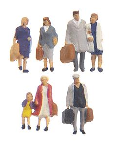Preiser 88547 Z Standing Travelers with Luggage Figures (Set of 6)