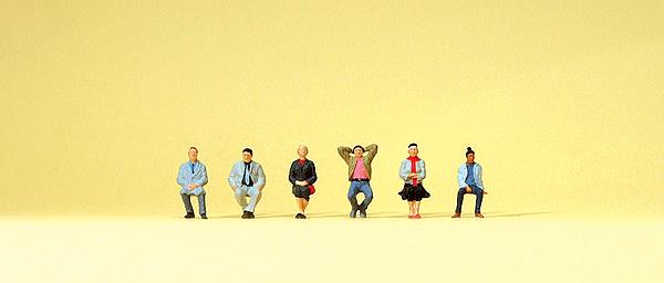 Preiser 88558 Z Seated Passengers Figures (Set of 6)