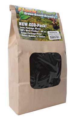 Scenic Express EX850C Fine Dark Brown Flock & Turf - 48 oz. Eco-Pak
