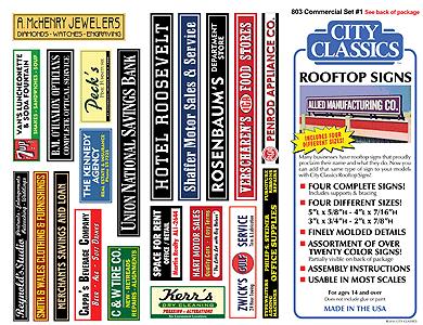 City Classics 803 HO Commercial Sign Set #1