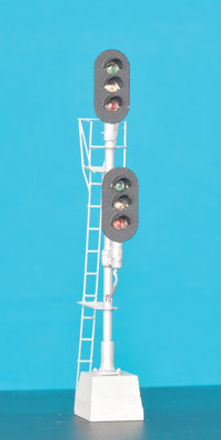 Details West 941 HO GRS Three Color Style D 2-Headed Style Block Signal w/Shield