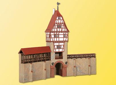 Kibri 38914 HO Scale City Wall with Framework Tower in Weil