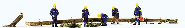 Preiser 10609 HO Emergency THW Workers Clearing the Road Figures (Set of 5)