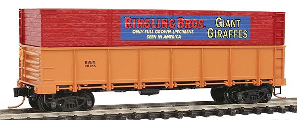 Micro-Trains 08400040 N Ringling Bros 40' Drop Bottom Gondola #20155 w Side Ext