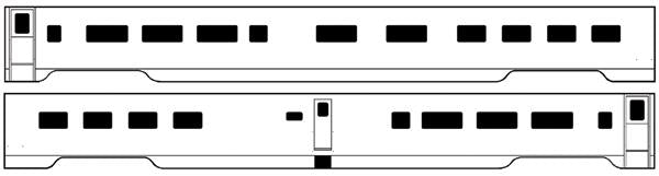 Brass Car Sides 78 HO Internationals & Late-Era Dakotan GN Cafe-Coach #1145-1146