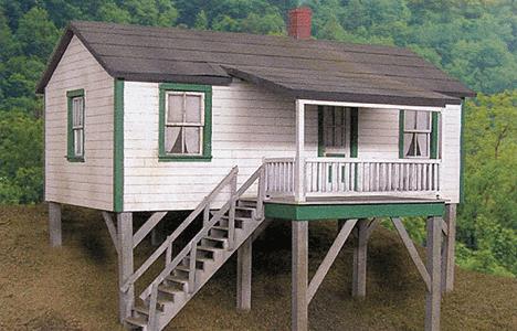 B.T.S. 17237 O Scale Cabin Creek Company House Laser-Cut Craftsman Building Kit