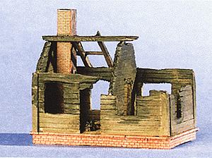 Trident Miniatures 99008 HO Destroyed Russian Farmhouse Resin Structure Castings