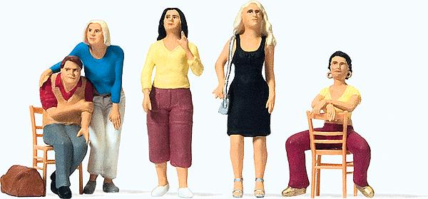 Preiser 65361 O Sitting & Standing People Figures (Set of 5)