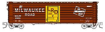 Fox Valley Models 90420 N Milwaukee Road 50' Single-Door Rib-Side Boxcar #2296