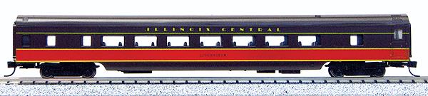 Con-Cor 40049 N Illinois Central 85' Smooth-Side Coach w/Micro-Trains Couplers