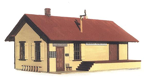 B.T.S. 17122 O Scale Three Springs Station Craftsman Building Kit