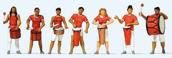 Preiser 24626 HO Samba Drumming Group Figures (Set of 7)