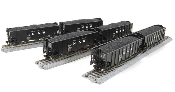 Broadway Limited 3113 N N&W Class H2A 3-Bay Hopper w/Load Set A (Pack of 6)