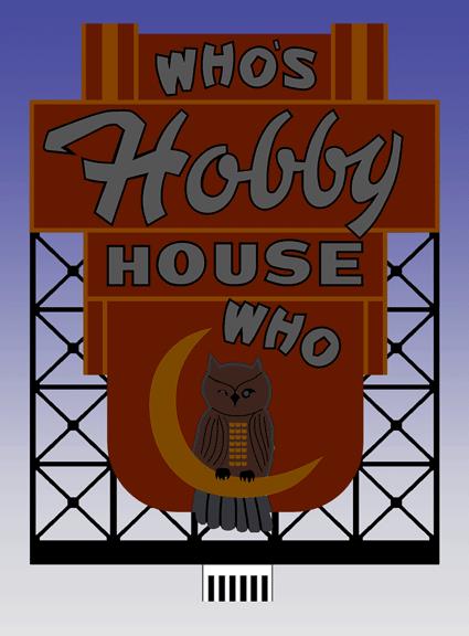 Miller Engineering 441402 HO/N Who's Hobby House Animated Neon Billboard
